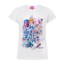 Cinderella Girls Reality Is Just A Fairy Tale Short-Sleeved T-Shirt - 12-13 Years, White/Pink/Blue