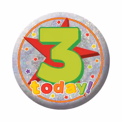Amscan Holographic 3rd Birthday Badge