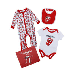 Amplified Baby The Rolling Stones Babygrow Set (Pack of 3) - Newborn, White/Red