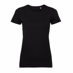 Russell Womens/Ladies Organic Short-Sleeved T-Shirt - L, Black