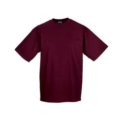 Russell Mens Organic Short-Sleeved T-Shirt - XS, Burgundy