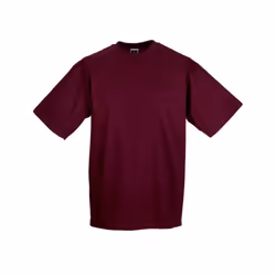 Russell Mens Organic Short-Sleeved T-Shirt - M, Burgundy