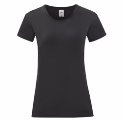 Fruit of the Loom Womens/Ladies Iconic T-Shirt - XXL, Black