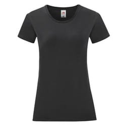 Fruit of the Loom Womens/Ladies Iconic T-Shirt - L, Black