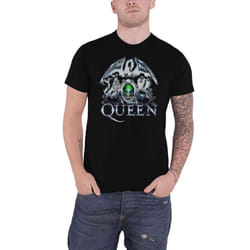 Queen Unisex Adult Metal Crest T-Shirt - XXL, Black