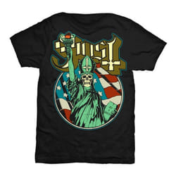 Ghost Unisex Adult Statue of Liberty T-Shirt - S, Black