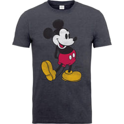 Disney Unisex Adult Mickey Mouse Vintage T-Shirt - S, Charcoal Grey