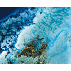 Petra Meikle De Vlas Sandbank Haven Canvas Print - 40cm x 50cm, Blue/White/Green