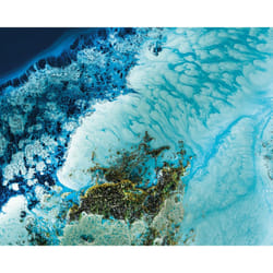Petra Meikle De Vlas Sandbank Haven Canvas Print - 40cm x 50cm, Blue/White/Green