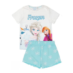 Frozen Girls Anna And Elsa Short Pyjama Set - 3-4 Years, Blue/White/Orange