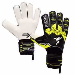 Precision Unisex Adult Fusion X Goalkeeper Gloves - 10, Black/Fluorescent Yellow