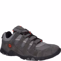Hi-Tec Mens Quadra II Suede Walking Shoes - 12 UK, Charcoal/Zingy Red