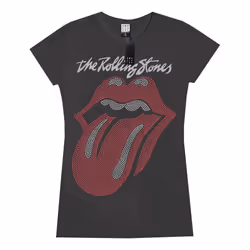 Amplified Womens/Ladies Tongue The Rolling Stones Diamante Logo T-Shirt