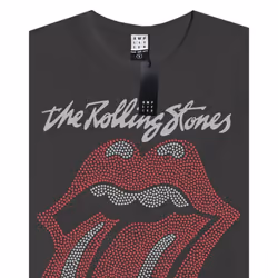 Amplified Womens/Ladies Tongue The Rolling Stones Diamante Logo T-Shirt
