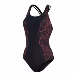 Speedo Womens/Ladies Calypso Shaping One Piece Swimsuit - 14 UK, Black/Pink