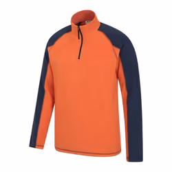 Mountain Warehouse Mens Ashbourne II Half Zip Fleece Top - XS, Orange