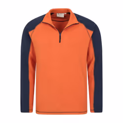Mountain Warehouse Mens Ashbourne II Half Zip Fleece Top - XS, Orange