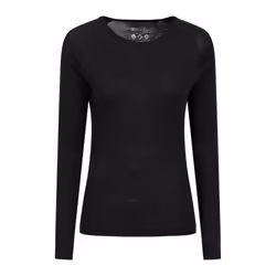 Mountain Warehouse Womens/Ladies Merino Wool Round Neck Base Layer Top (Pack of 2) - 16 UK, Black