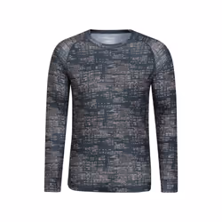 Mountain Warehouse Mens Talus Printed Long-Sleeved Thermal Top - S, Black