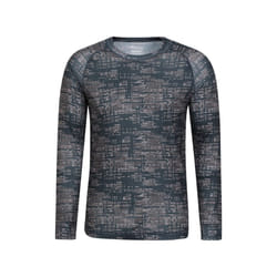 Mountain Warehouse Mens Talus Printed Long-Sleeved Thermal Top - S, Black