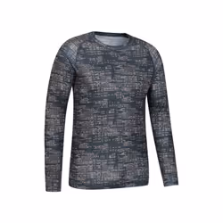 Mountain Warehouse Mens Talus Printed Long-Sleeved Thermal Top - S, Black