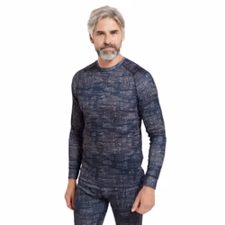 Mountain Warehouse Mens Talus Printed Long-Sleeved Thermal Top - S, Black