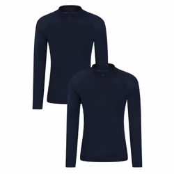 Mountain Warehouse Mens Merino Wool Base Layer Top (Pack of 2) - S, Navy