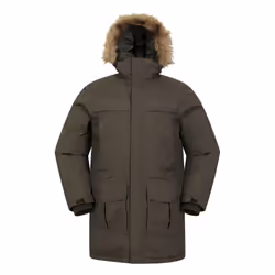 Mountain Warehouse Mens Antarctic Extreme Waterproof Down Jacket - XS, Dark Khaki