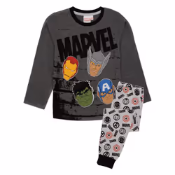 Marvel Avengers Boys Long-Sleeved Pyjama Set - 4-5 Years, Black/Grey