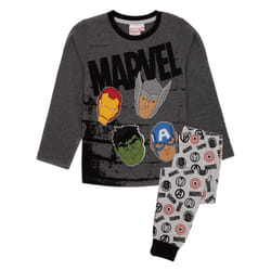 Marvel Avengers Boys Long-Sleeved Pyjama Set - 7-8 Years, Black/Grey