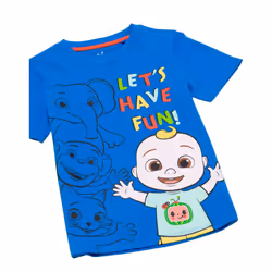 Cocomelon Baby Boys Let's Have Fun Baby JJ Short-Sleeved T-Shirt - 5-6 Years, Blue