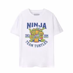 Teenage Mutant Ninja Turtles Mens 1984 Collegiate Short-Sleeved T-Shirt - L, White