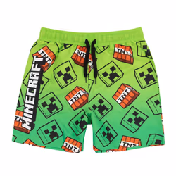 Minecraft Boys Creeper Swim Shorts - 13-14 Years, Green/Black
