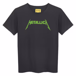 Amplified Childrens/Kids Neon Metallica T-Shirt - 7-8 Years, Charcoal