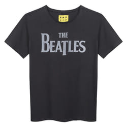 Amplified Childrens/Kids The Beatles Logo T-Shirt - 7-8 Years, Charcoal