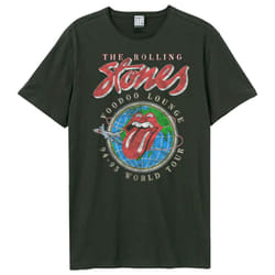 Amplified Mens Voodoo Lounge Tour The Rolling Stones T-Shirt - XS, Charcoal