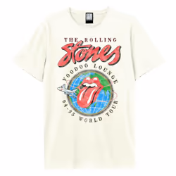 Amplified Mens Voodoo Lounge Tour The Rolling Stones T-Shirt - XXL, Vintage White