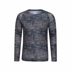 Mountain Warehouse Mens Talus Printed Long-Sleeved Thermal Top - 4XL, Black