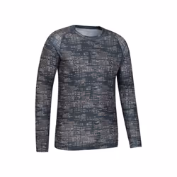 Mountain Warehouse Mens Talus Printed Long-Sleeved Thermal Top - 4XL, Black