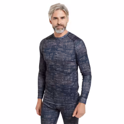 Mountain Warehouse Mens Talus Printed Long-Sleeved Thermal Top - 4XL, Black