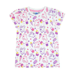 Peppa Pig Girls All-Over Print T-Shirt - 5-6 Years, White