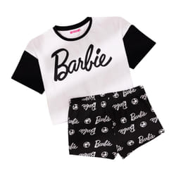Barbie Womens/Ladies Short Pyjama Set - XL, Black/White