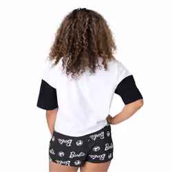 Barbie Womens/Ladies Short Pyjama Set - XL, Black/White