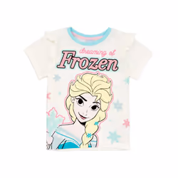Frozen Girls Short-Sleeved Pyjama Set - 7-8 Years, Blue/White