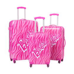 Barbie Hardshell 4 Wheeled Suitcase - 68cm x 25cm x 41cm, Pink