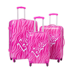 Barbie Hardshell 4 Wheeled Suitcase - 68cm x 25cm x 41cm, Pink