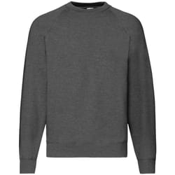 Fruit Of The Loom Adults Unisex Classic Raglan Sweatshirt - S, Dark Heather