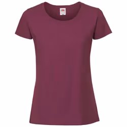 Fruit Of The Loom Womens/Ladies Iconic Ringspun Cotton T-Shirt - XS, Burgundy