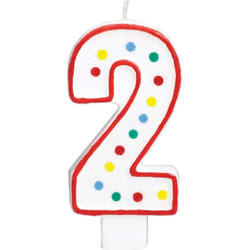 Amscan Polka Dot 2nd Birthday Birthday Candle
