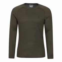 Mountain Warehouse Mens Talus Round Neck Long-Sleeved Thermal Top - XXS, Khaki Green